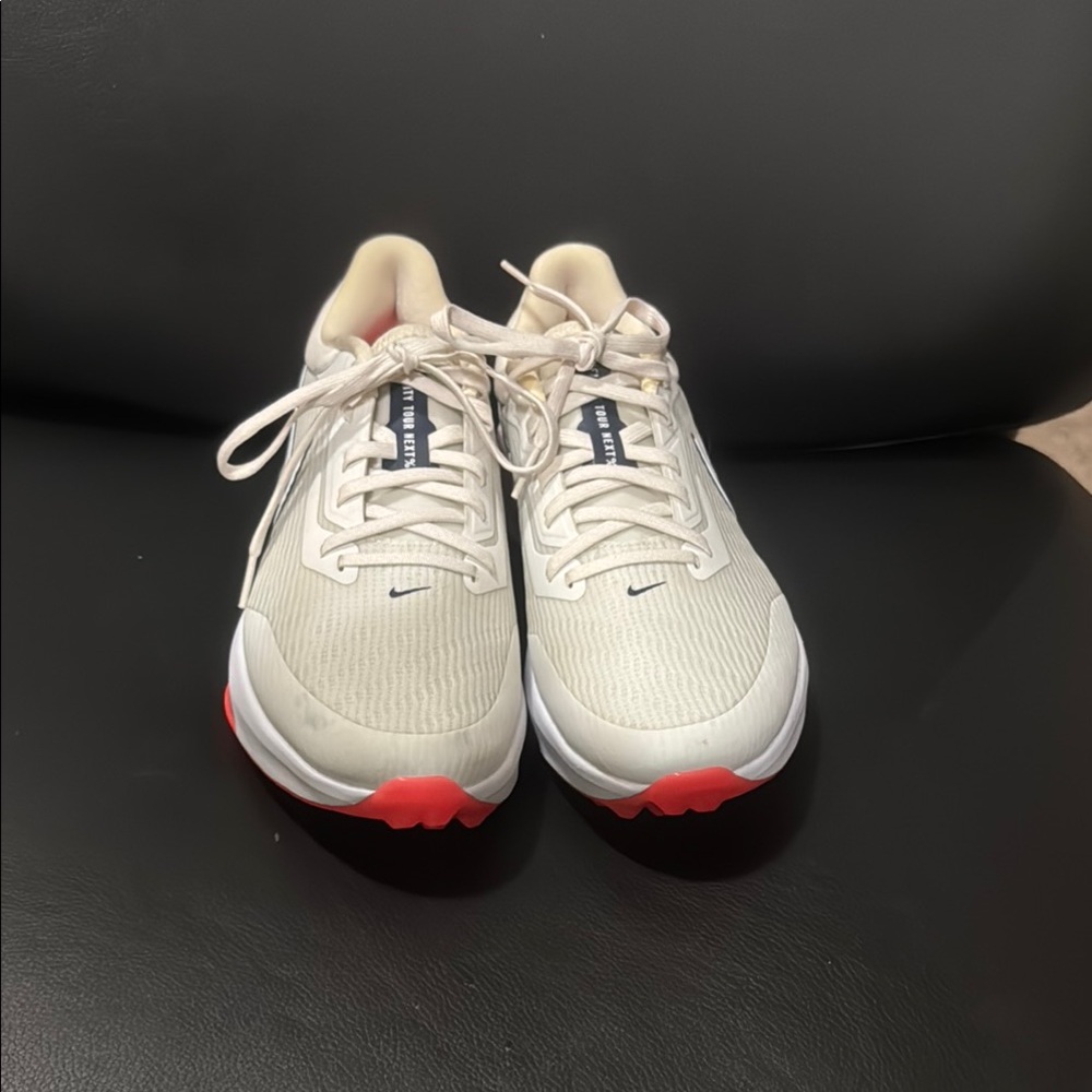 Nike White and Orange Men's Sneakers